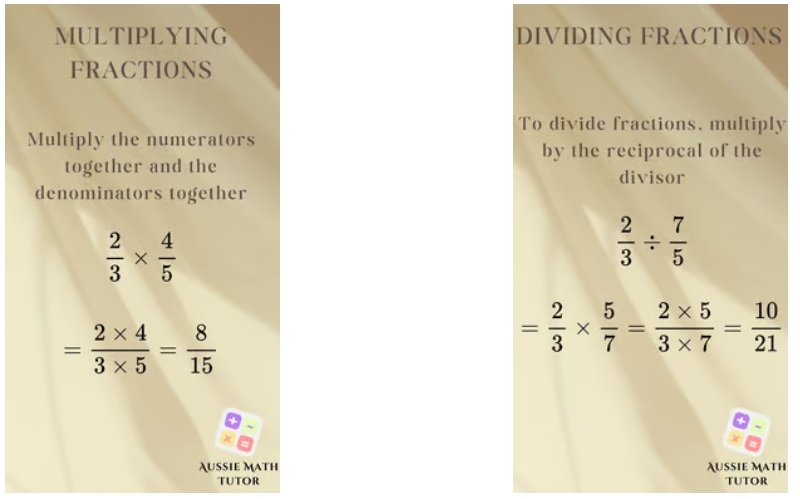 Fractions Example for Multiplication and Division