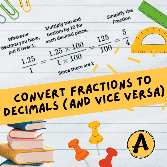 Convert Fractions to Decimals and Vice Versa